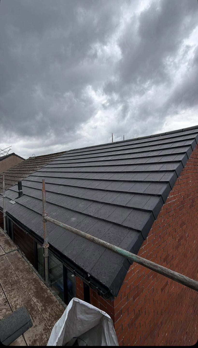 Completed slate roof, Ayrshire